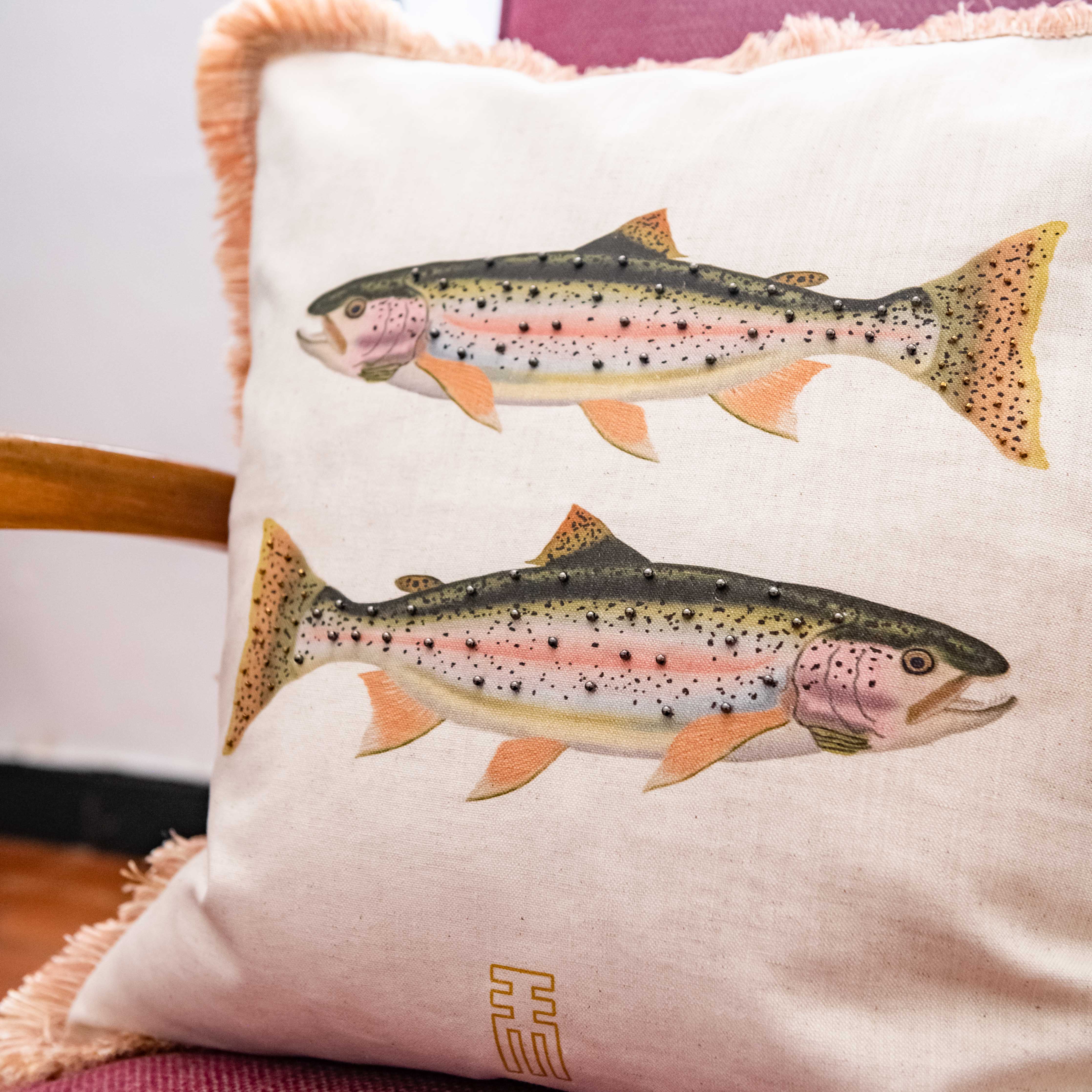 Rainbow store trout pillow