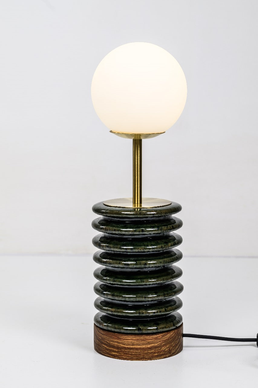 Spring Table Lamp- Emerald Tortoise Shell