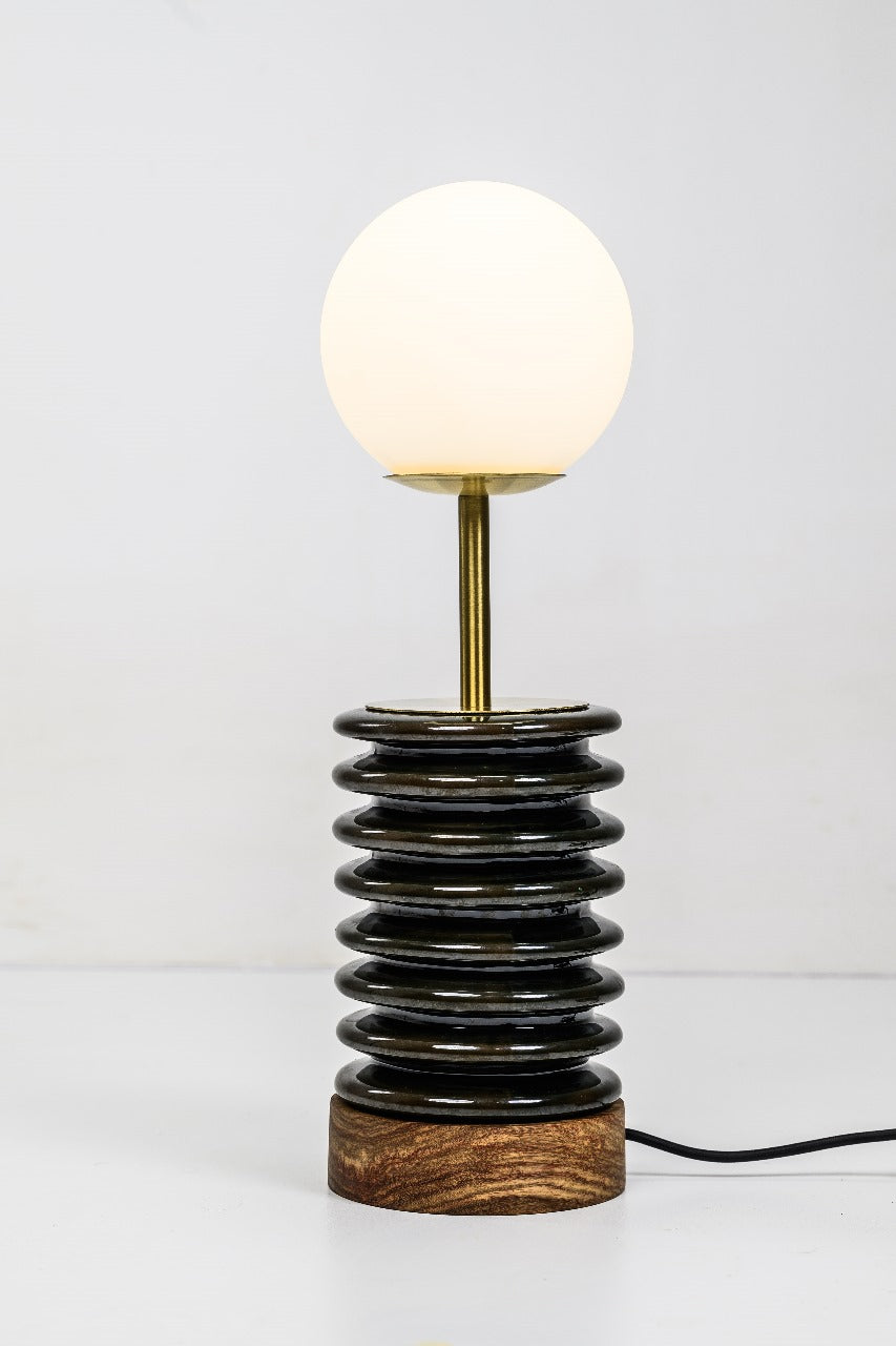 Spring Table Lamp- Emerald Tortoise Shell