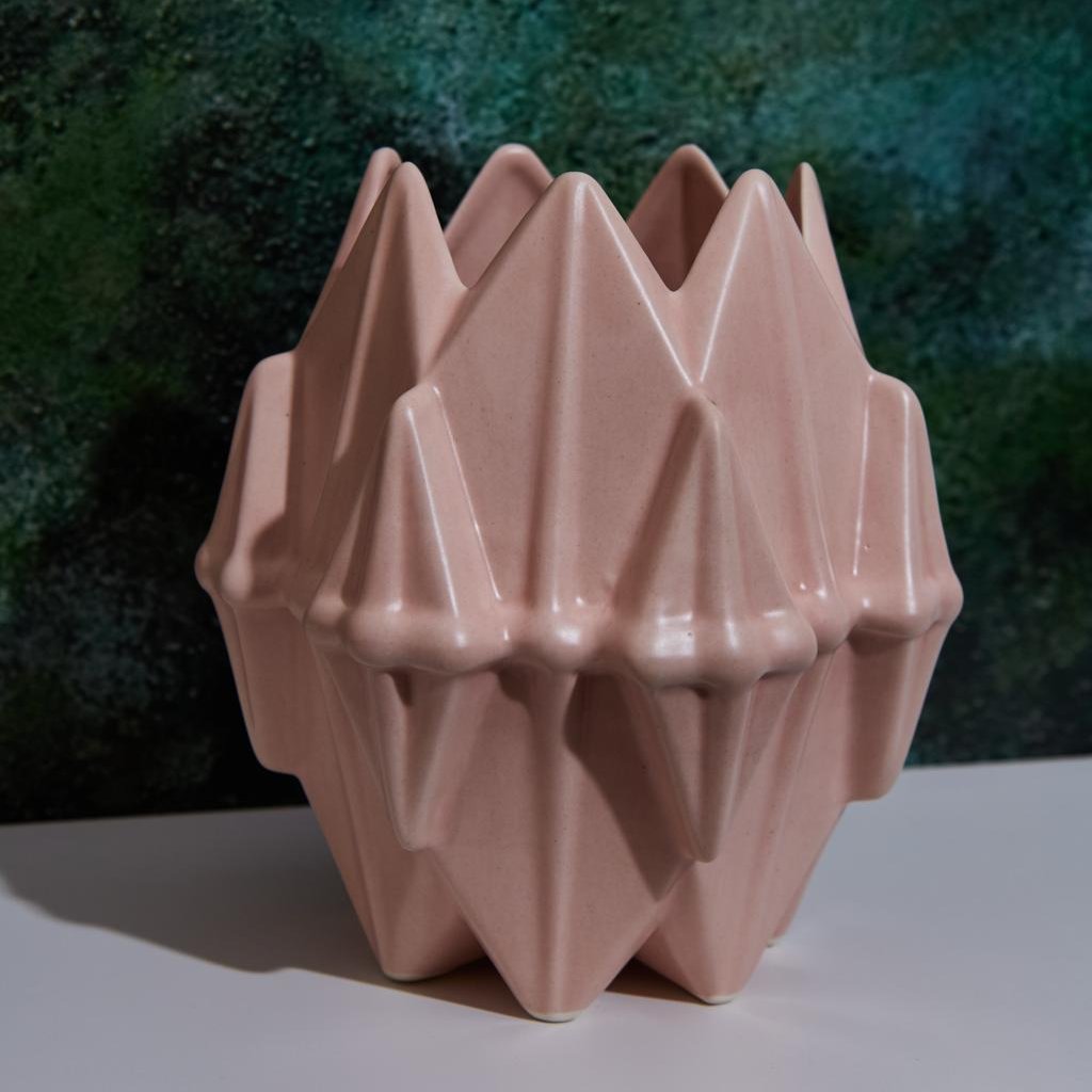 GOTHIC VASE-MATT PINK-PLAIN-